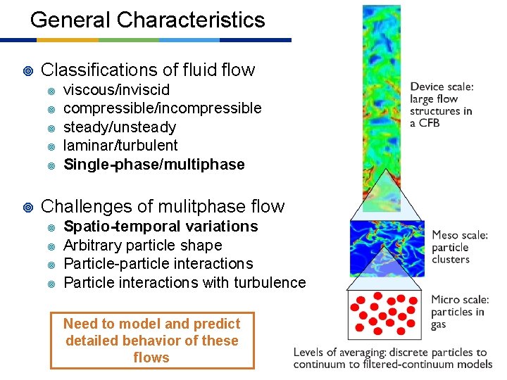 General Characteristics ¥ Classifications of fluid flow ¥ ¥ ¥ viscous/inviscid compressible/incompressible steady/unsteady laminar/turbulent
