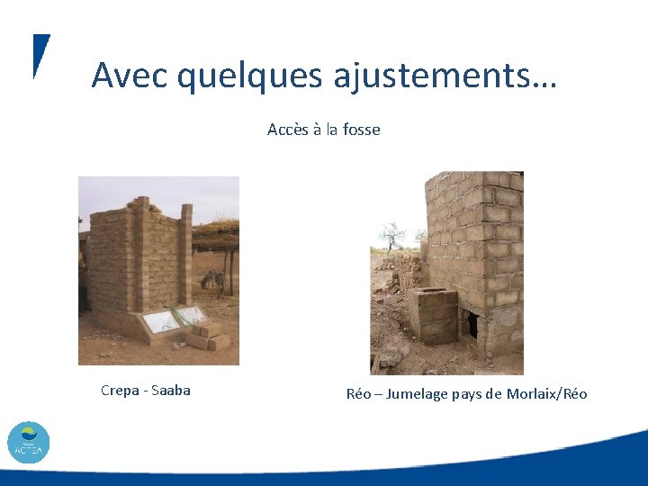 Avec quelques ajustements… Accès à la fosse Crepa - Saaba Réo – Jumelage pays