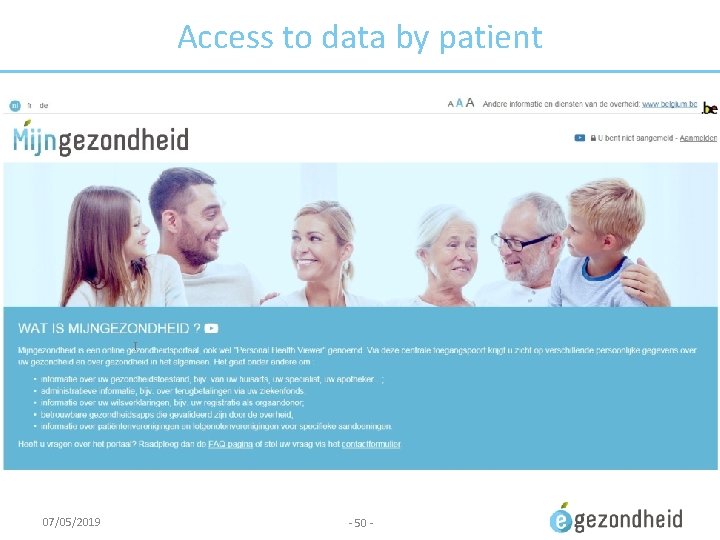 Access to data by patient 07/05/2019 - 50 - 
