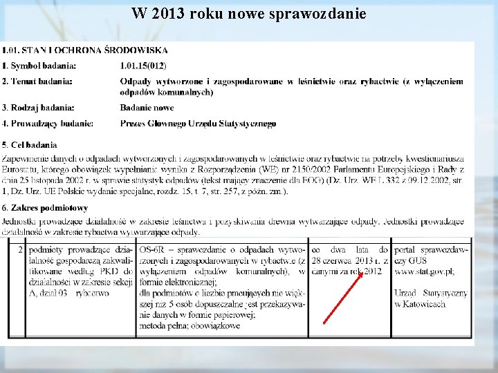 W 2013 roku nowe sprawozdanie 