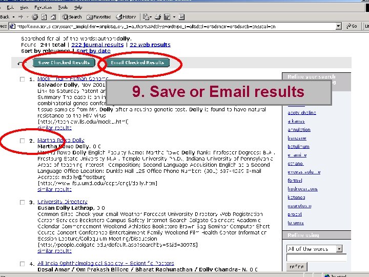 9. Save or Email results 