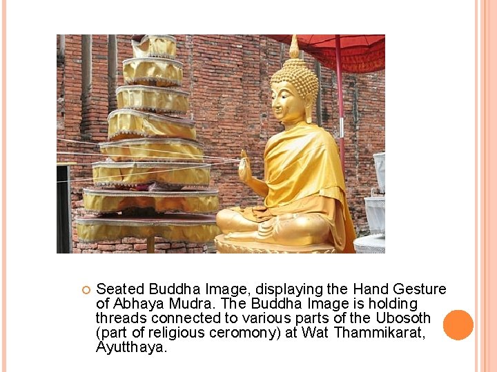  Seated Buddha Image, displaying the Hand Gesture of Abhaya Mudra. The Buddha Image