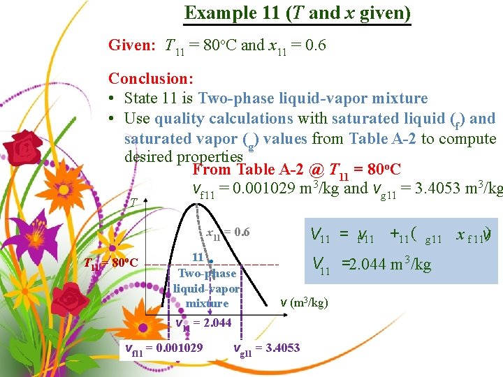 Example 11 (T and x given) Given: T 11 = 80 o. C and