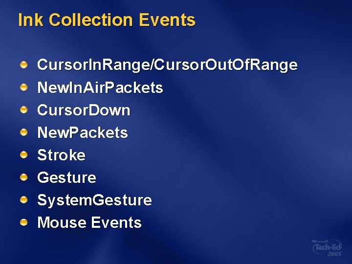 Ink Collection Events Cursor. In. Range/Cursor. Out. Of. Range New. In. Air. Packets Cursor.