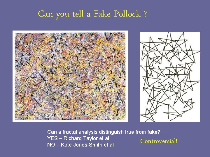 Can you tell a Fake Pollock ? Can a fractal analysis distinguish true from