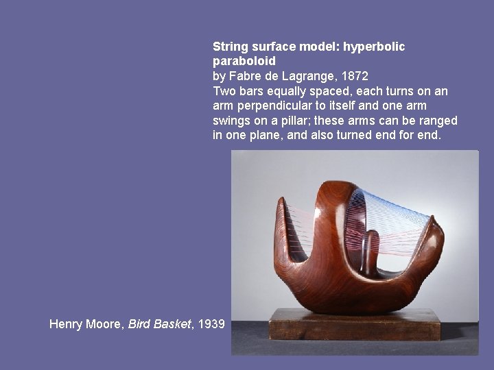 String surface model: hyperbolic paraboloid by Fabre de Lagrange, 1872 Two bars equally spaced,