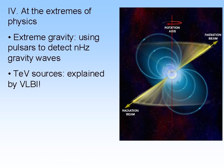 IV. At the extremes of physics • Extreme gravity: using pulsars to detect n.