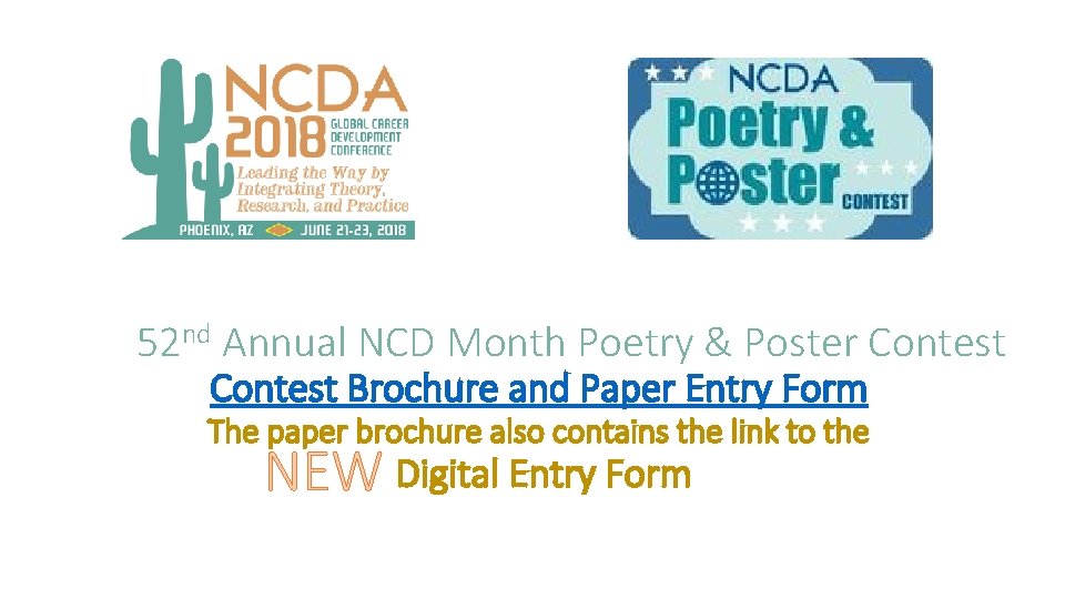 52 nd Annual NCD Month Poetry & Poster Contest Brochure and Paper Entry Form