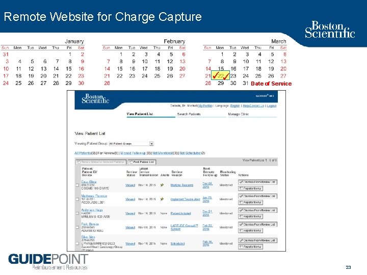 Remote Website for Charge Capture ✓✓ Date of Service 23 