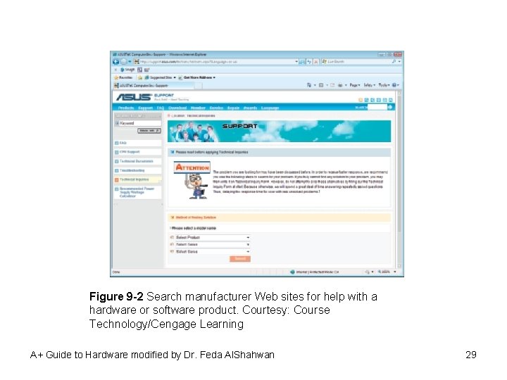 Figure 9 -2 Search manufacturer Web sites for help with a hardware or software