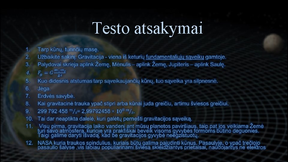 Testo atsakymai Testo atsakymai 