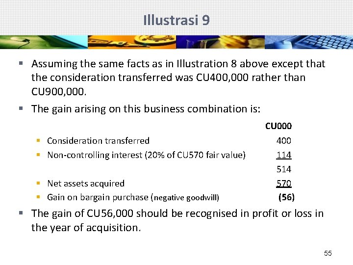 Illustrasi 9 § Assuming the same facts as in Illustration 8 above except that