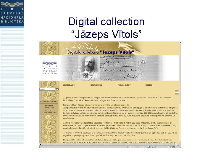 Digital collection “Jāzeps Vītols” 