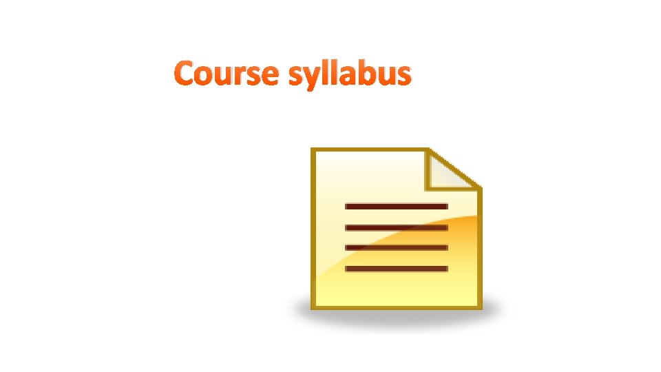 Course syllabus 
