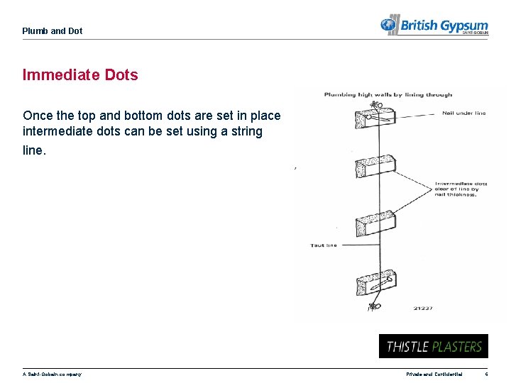 Plumb and Dot Immediate Dots Once the top and bottom dots are set in