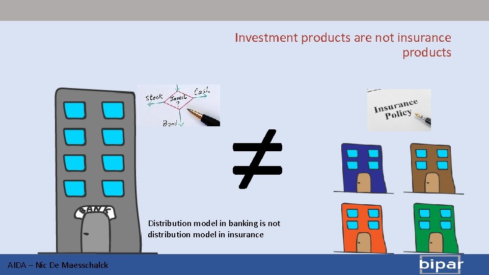 Investment products are not insurance products ≠ Distribution model in banking is not distribution