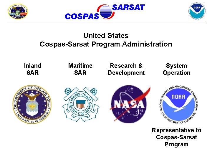 United States Cospas-Sarsat Program Administration Inland SAR Maritime SAR Research & Development System Operation