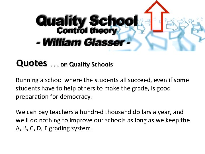 Quotes. . . on Quality Schools Running a school where the students all succeed,