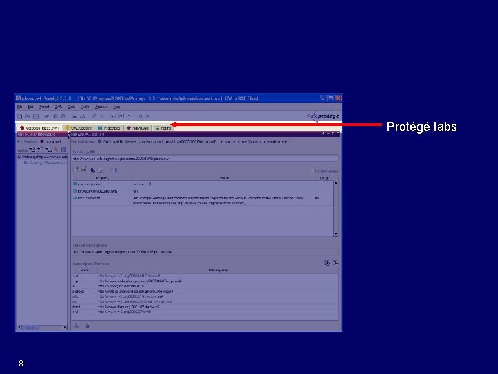 Protégé OWL plugin Protégé tabs 8 