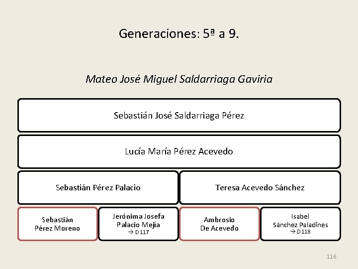 Generaciones: 5ª a 9. Mateo José Miguel Saldarriaga Gaviria Sebastián José Saldarriaga Pérez Lucía
