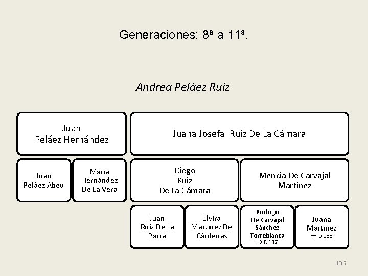 Generaciones: 8ª a 11ª. Andrea Peláez Ruiz Juan Peláez Hernández Juan Peláez Abeu María
