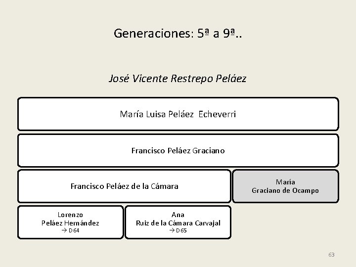 Generaciones: 5ª a 9ª. . José Vicente Restrepo Peláez María Luisa Peláez Echeverri Francisco