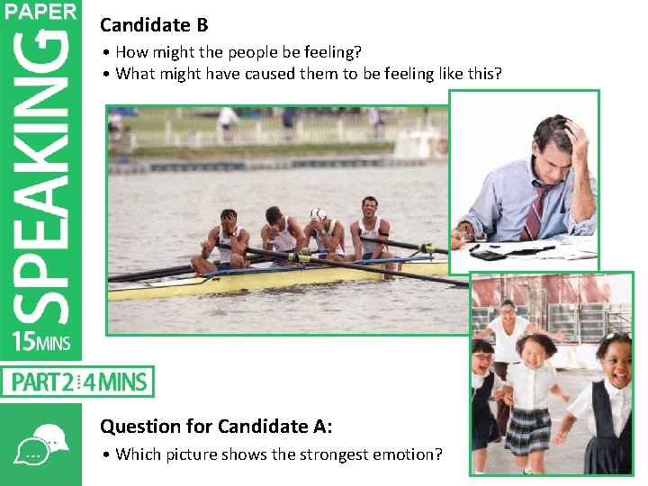 PAPER Candidate B 4 • How might the people be feeling? • What might