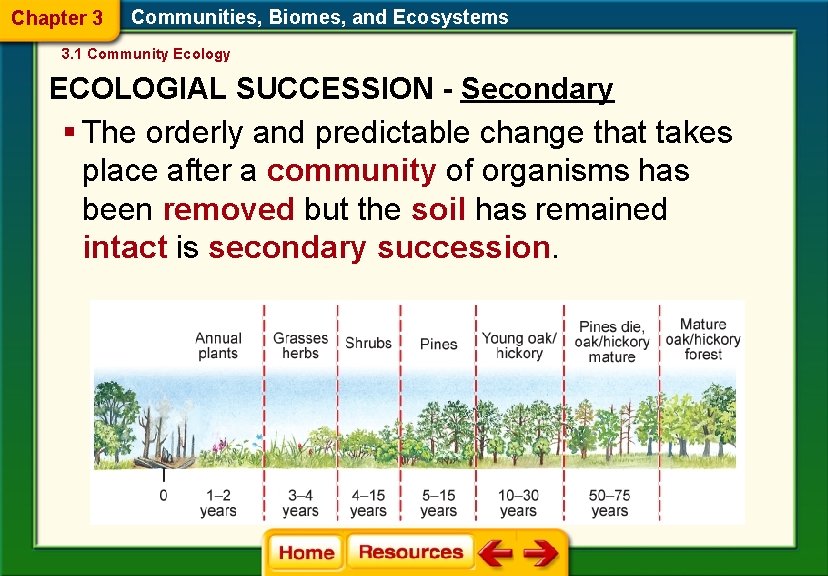 Chapter 3 Communities, Biomes, and Ecosystems 3. 1 Community Ecology ECOLOGIAL SUCCESSION - Secondary