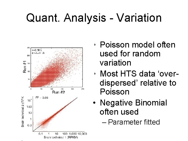 Quant. Analysis - Variation • Poisson model often used for random variation • Most