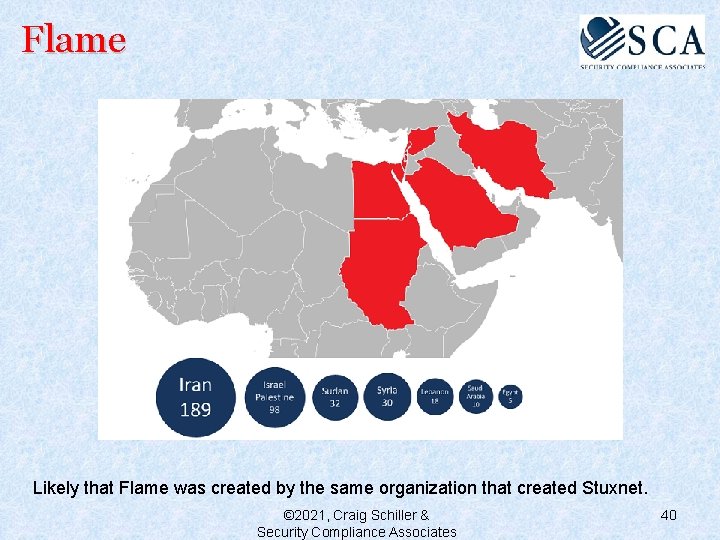 Flame Likely that Flame was created by the same organization that created Stuxnet. ©