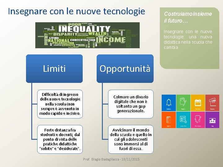 Insegnare con le nuove tecnologie Costruiamo insieme il futuro… Insegnare con le nuove tecnologie: