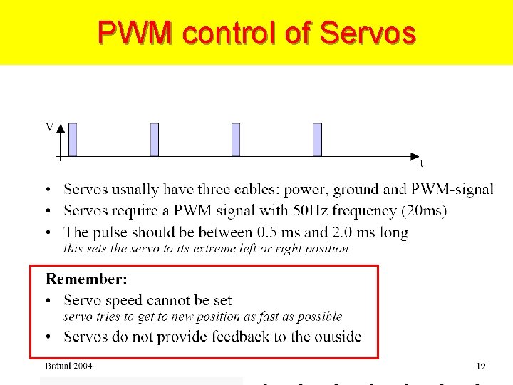 PWM control of Servos 