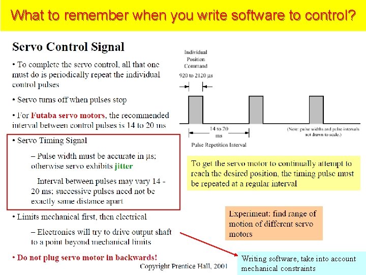 What to remember when you write software to control? Writing software, take into account