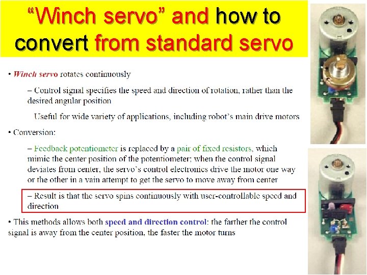 “Winch servo” and how to convert from standard servo 