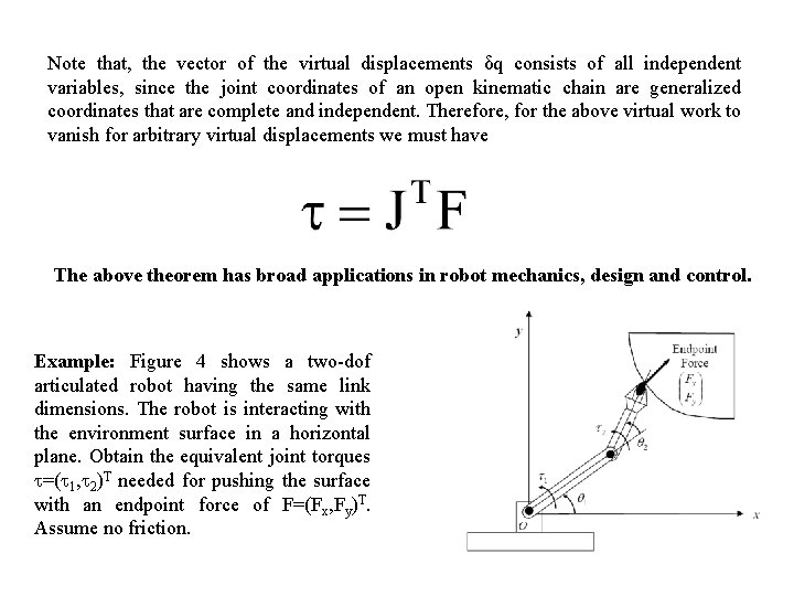Note that, the vector of the virtual displacements δq consists of all independent variables,