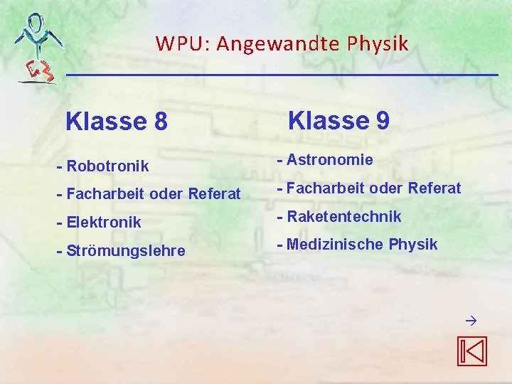 WPU: Angewandte Physik Klasse 8 Klasse 9 - Robotronik - Astronomie - Facharbeit oder WPU: Angewandte Physik Klasse 8 Klasse 9 - Robotronik - Astronomie - Facharbeit oder