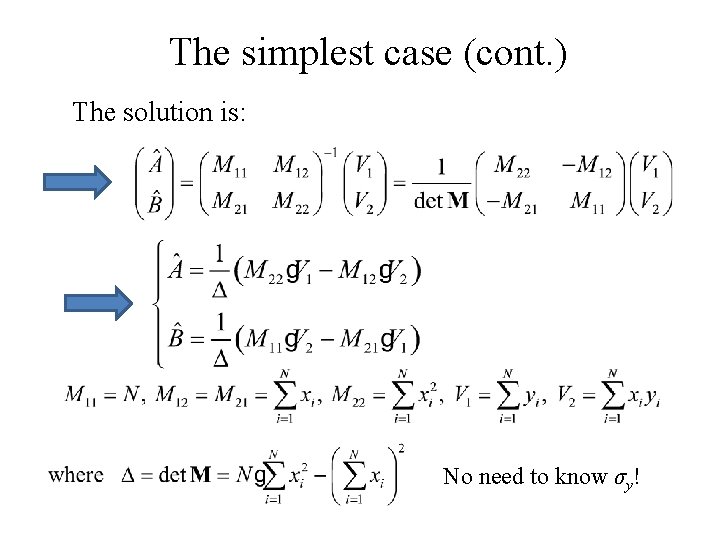 The simplest case (cont. ) The solution is: No need to know σy! 