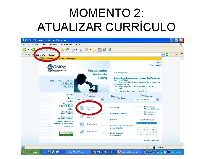 MOMENTO 2: ATUALIZAR CURRÍCULO 