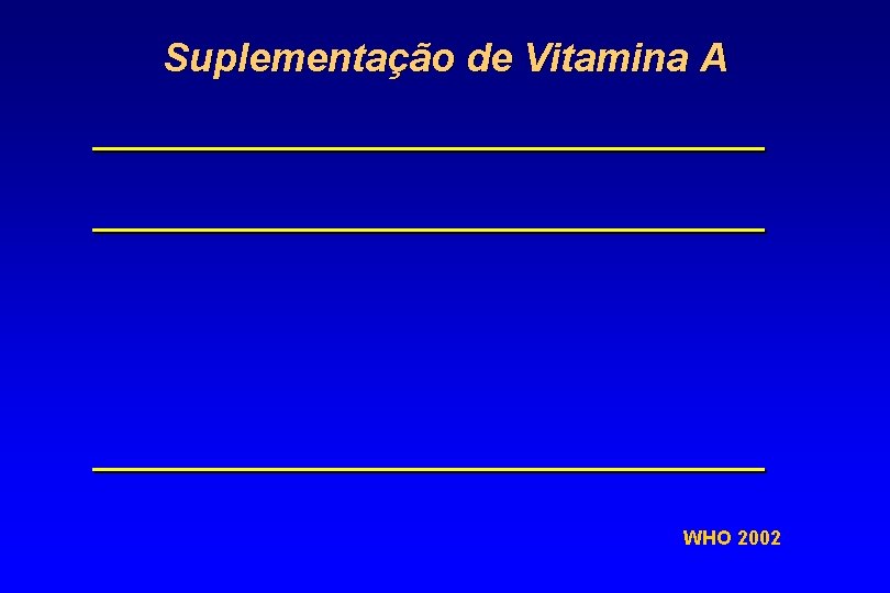 Suplementação de Vitamina A WHO 2002 
