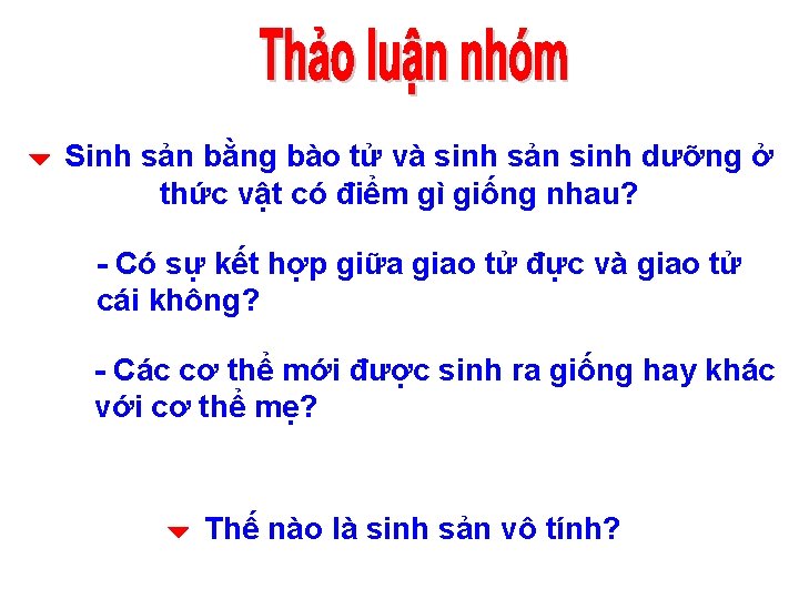  Sinh sản bằng bào tử và sinh sản sinh dưỡng ở thức vật