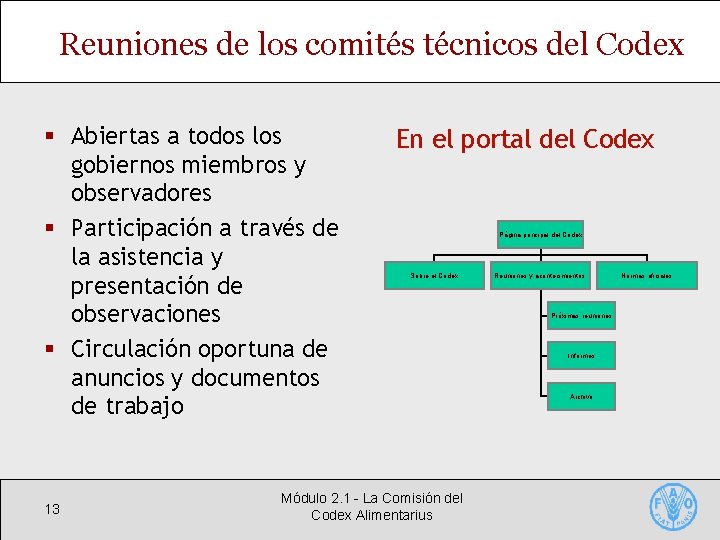 Reuniones de los comités técnicos del Codex § Abiertas a todos los gobiernos miembros