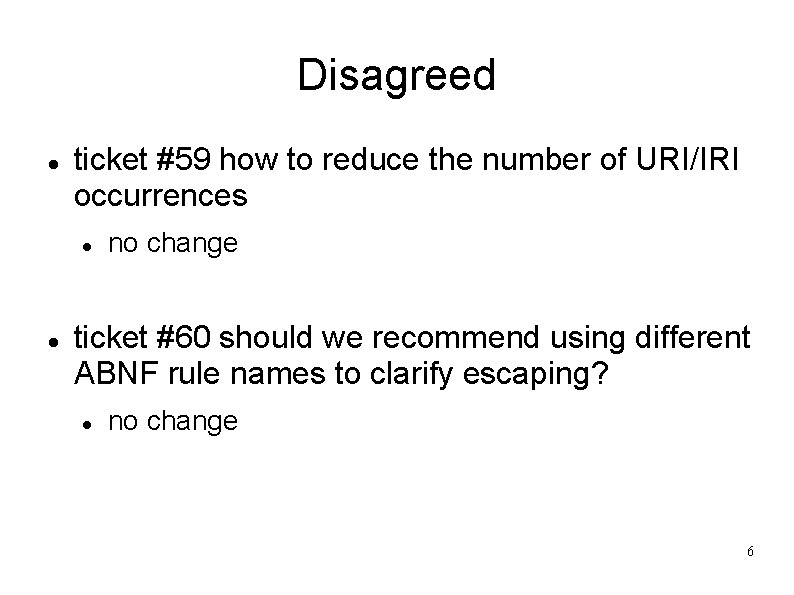 Disagreed ticket #59 how to reduce the number of URI/IRI occurrences no change ticket