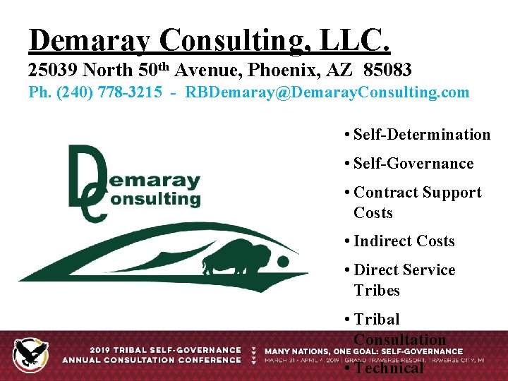 Demaray Consulting, LLC. 25039 North 50 th Avenue, Phoenix, AZ 85083 Ph. (240) 778