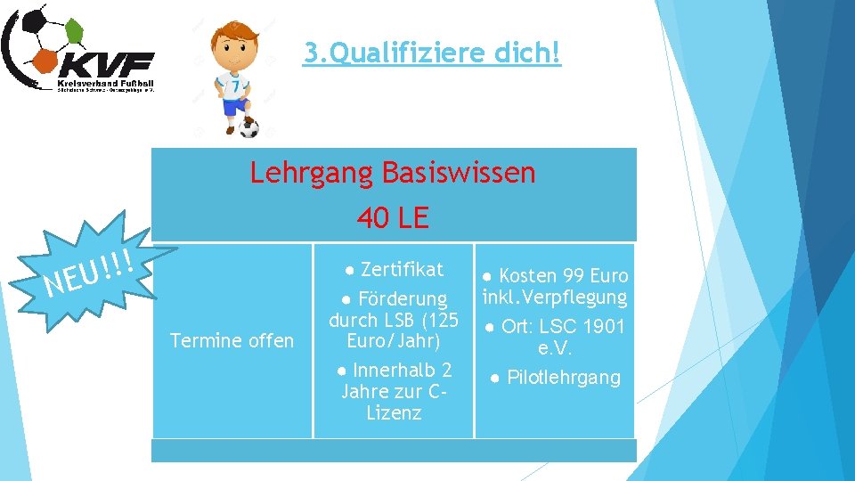 3. Qualifiziere dich! Lehrgang Basiswissen 40 LE Ich finde es toll, dass du !