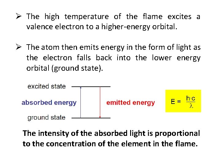 Ø The high temperature of the flame excites a valence electron to a higher-energy