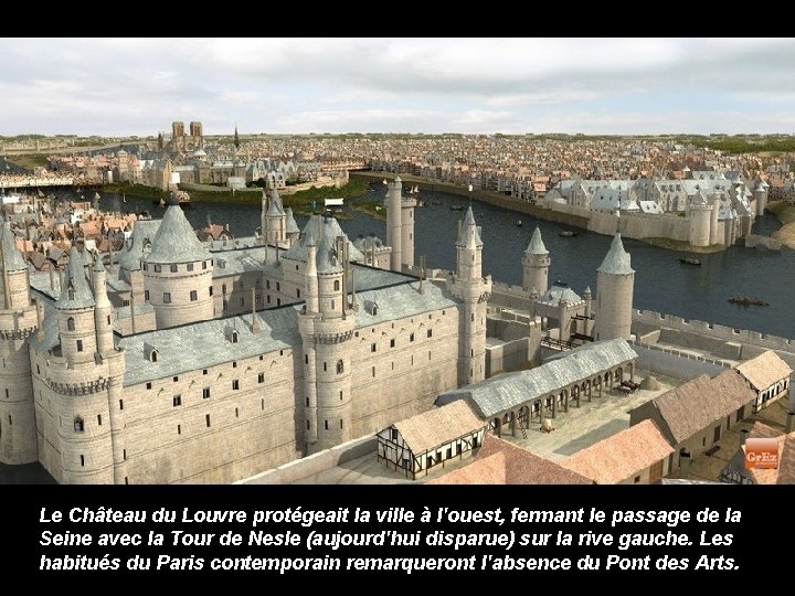 Le Château du Louvre protégeait la ville à l'ouest, fermant le passage de la