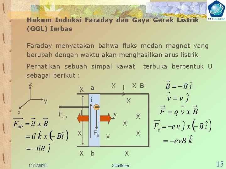 Hukum Induksi Faraday dan Gaya Gerak Listrik (GGL) Imbas Faraday menyatakan bahwa fluks medan