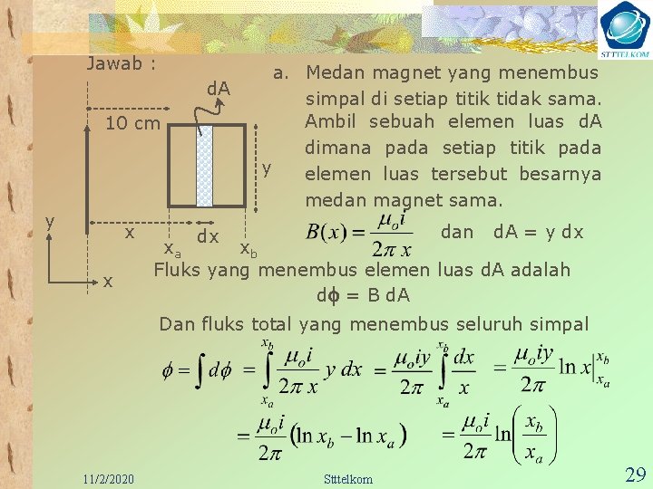 Jawab : d. A 10 cm y x x a. Medan magnet yang menembus