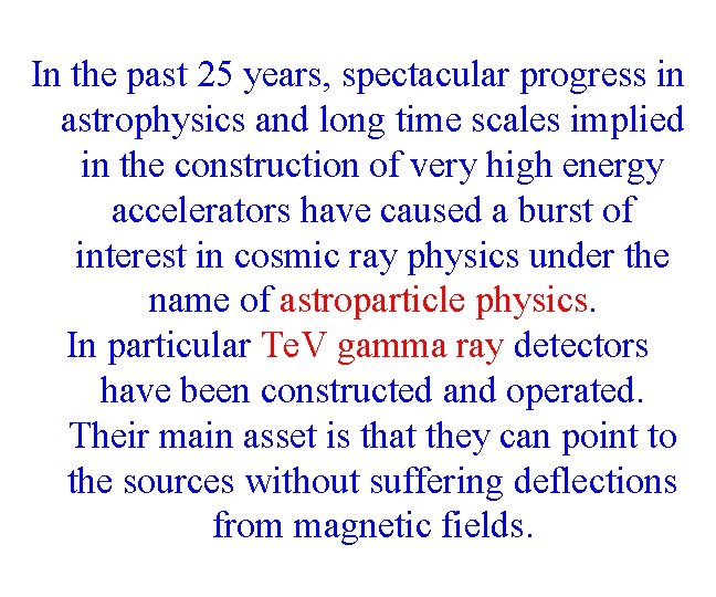 In the past 25 years, spectacular progress in astrophysics and long time scales implied