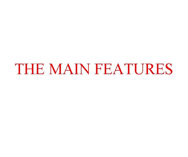 THE MAIN FEATURES 